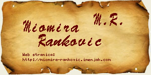 Miomira Ranković vizit kartica